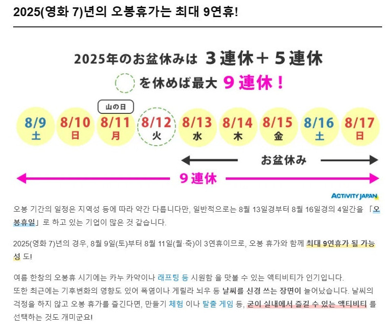 25년도 오봉야스미